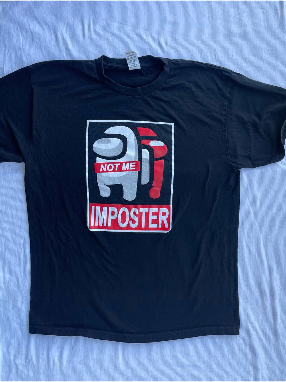 Teestyled Mens Black Not Me Imposter Graphic Tee Shirt Large Among Us Theme